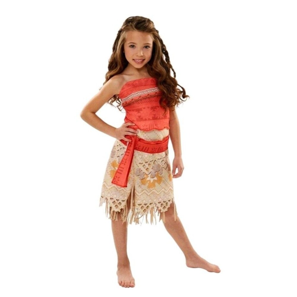Disney Princess Moana's Adventure Outfit Orange size 4-6X Tropical Dress Up